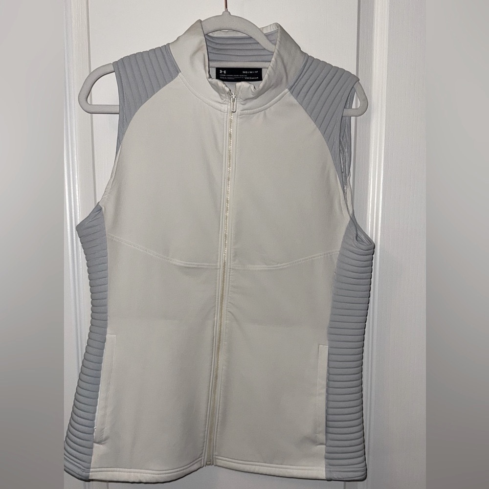 Under Armour ColdGear Zip-Up in Gray and White